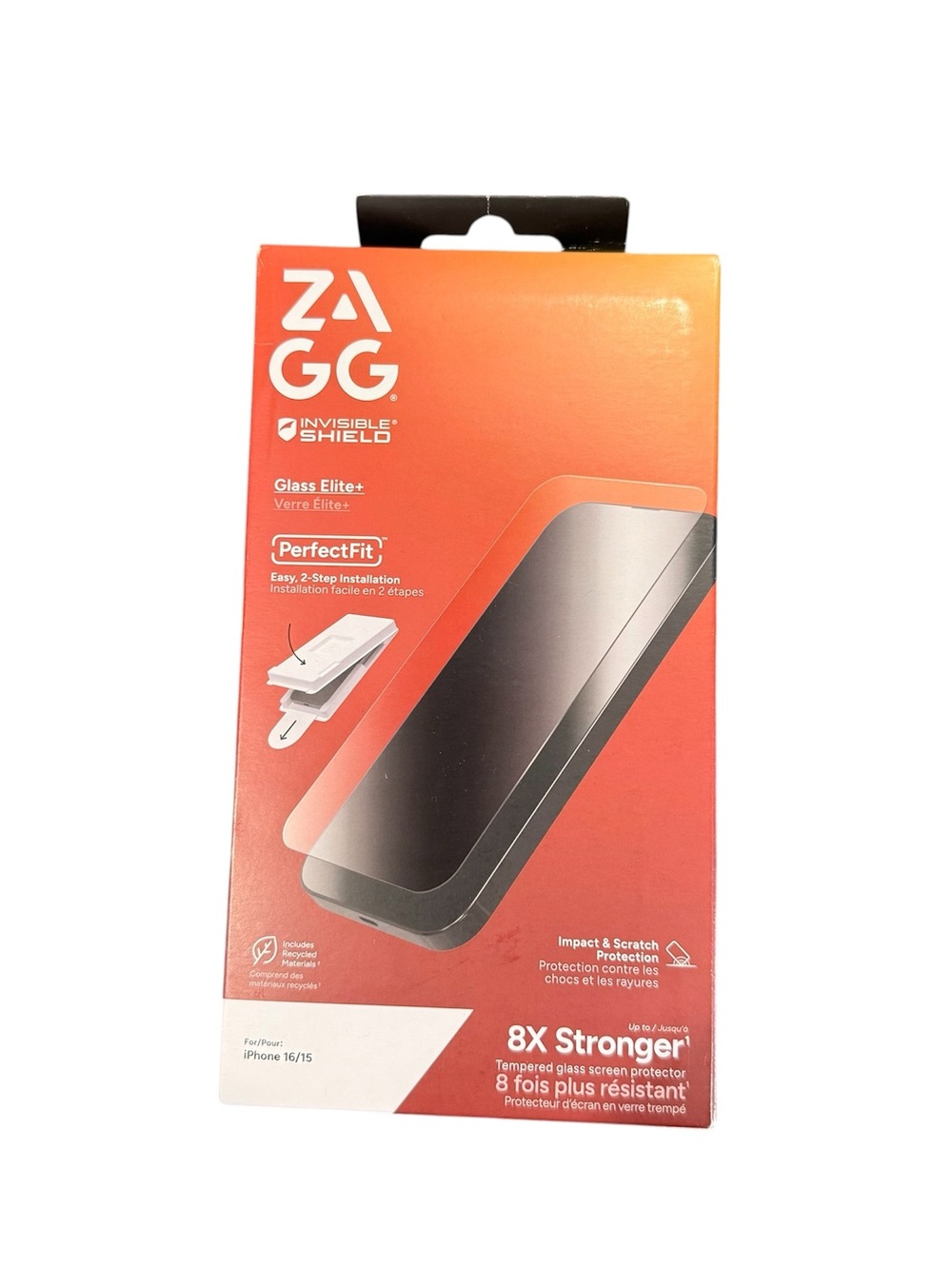 Zagg iPhone 15/16 regular protective screen glass elite+ cover new unused
